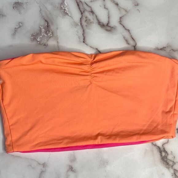 HURLEY Pink & Orange Reversible Bandeau Bikini Top | Size: S - Picture 6 of 7